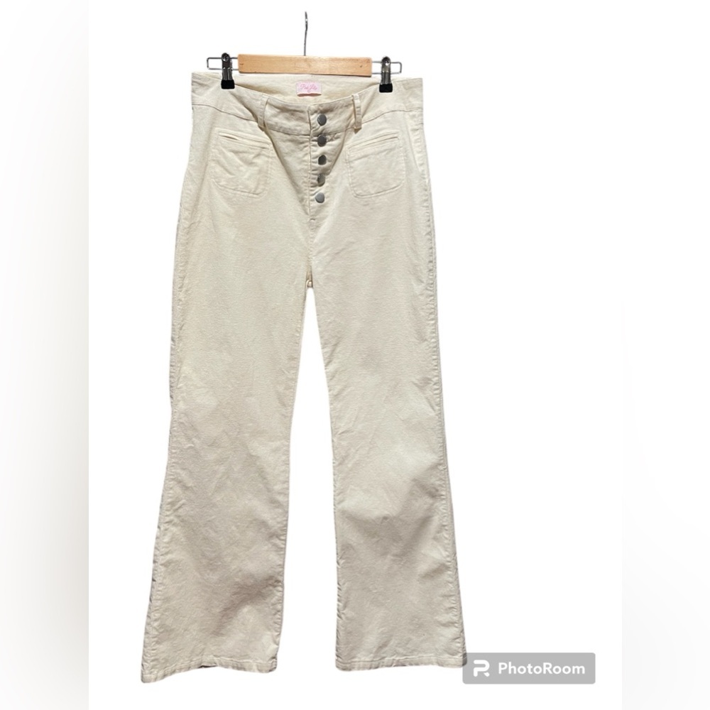 Pink Lily Wide Leg Flare High Rise Corduroy Button Fly Women's Pants Sz XL